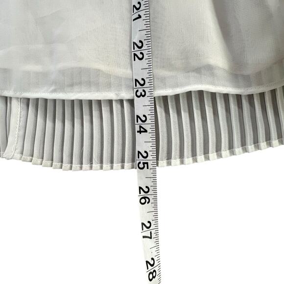 Ted Baker Jenya Blouse S Off White Black Pleated Peter Pan Collar Modest Chic - Picture 11 of 16